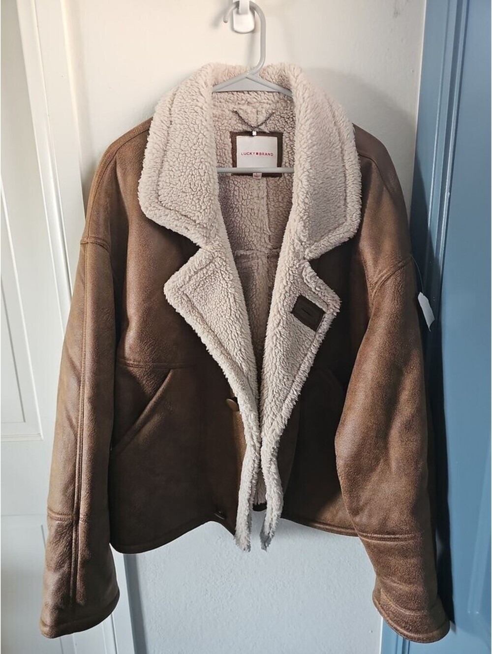 Lucky Brand Faux Fur Lined Brown Jacket